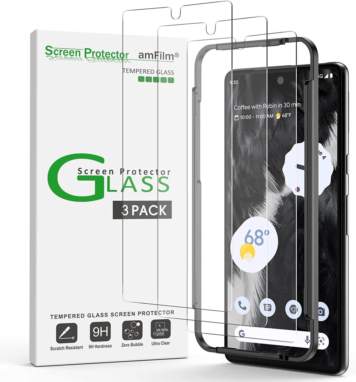 amFilm Tempered Glass Screen Protector for Pixel 7 PBI