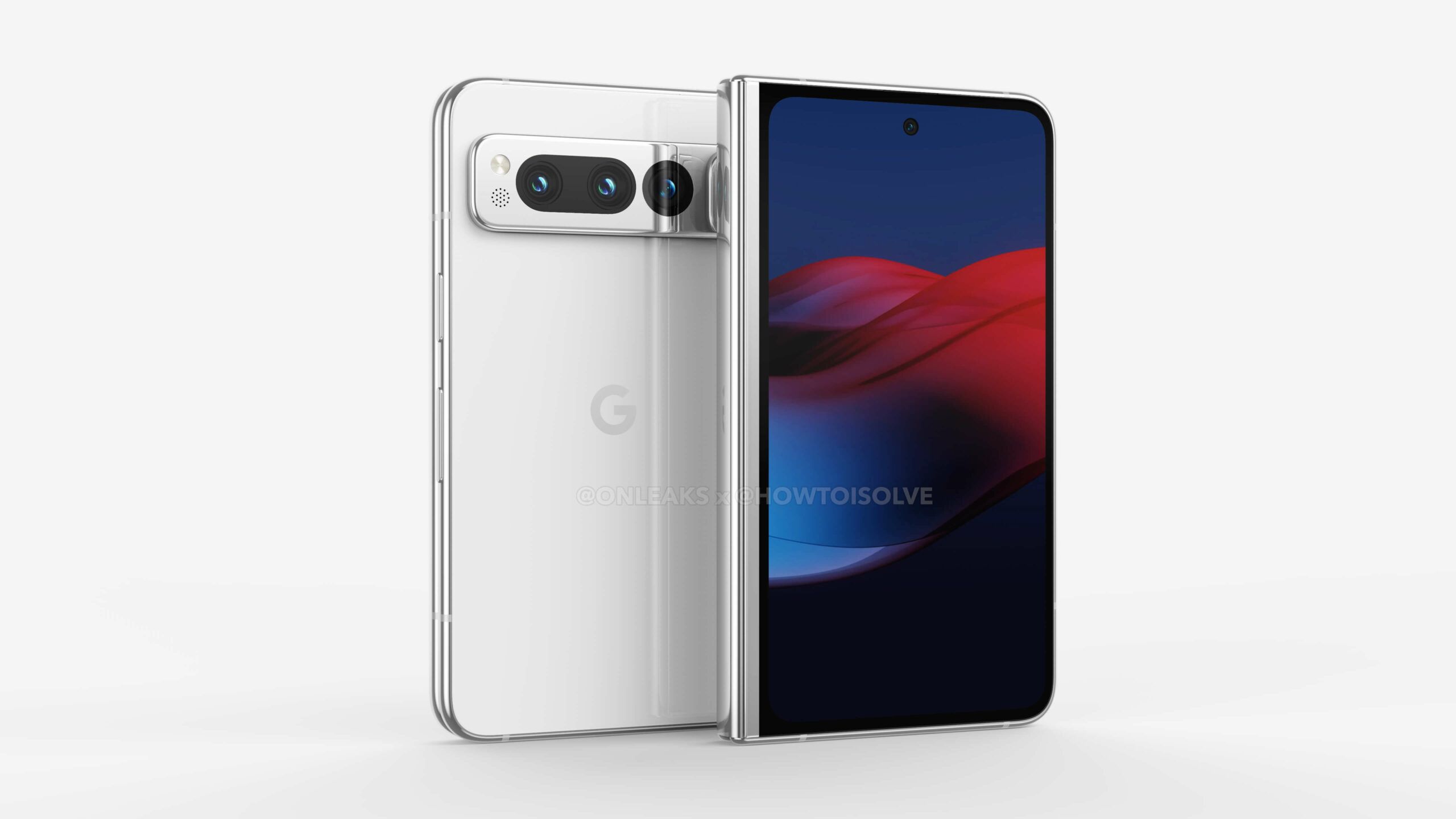 Google Pixel Fold front and back renders