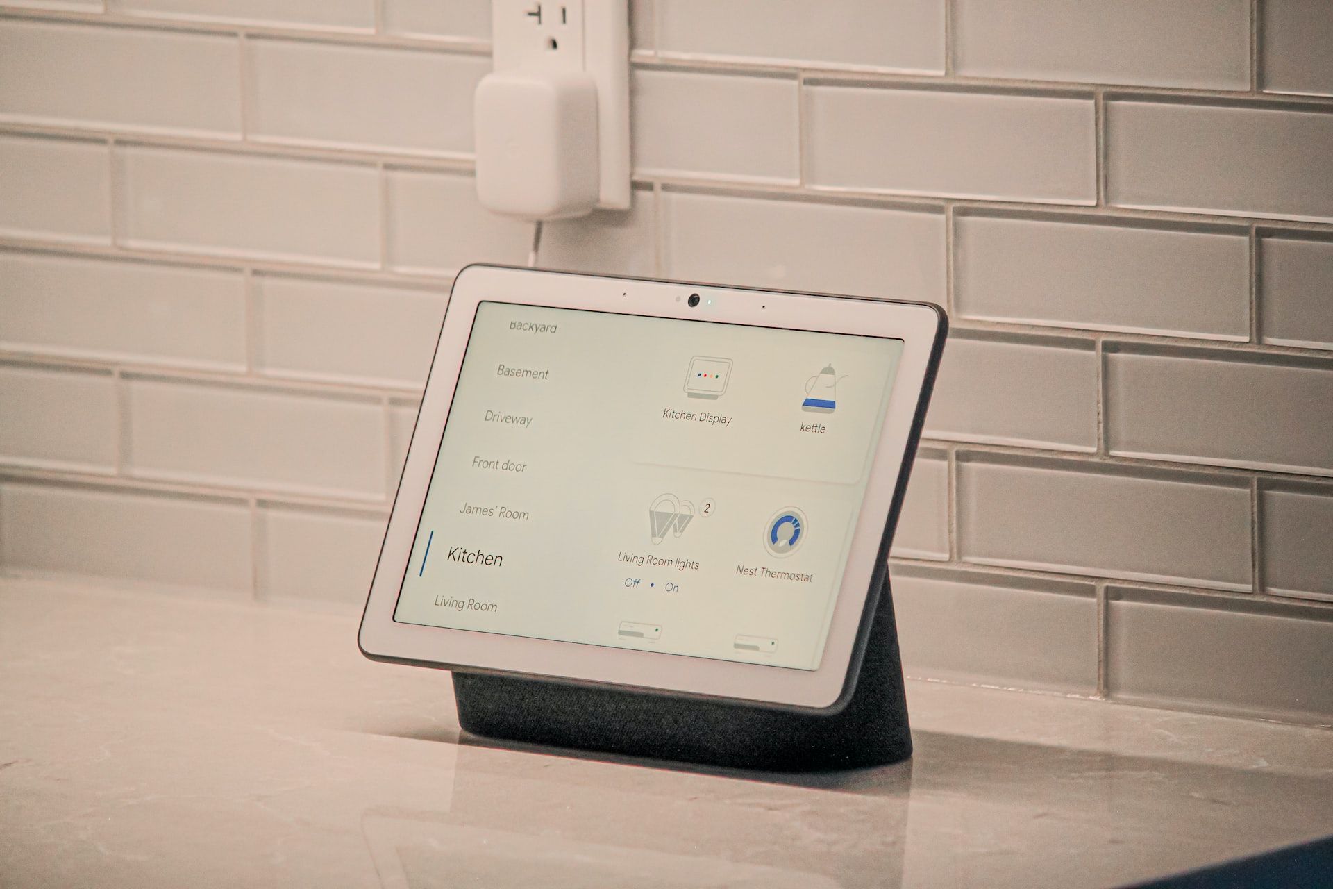 Nest hub on counter unsplash