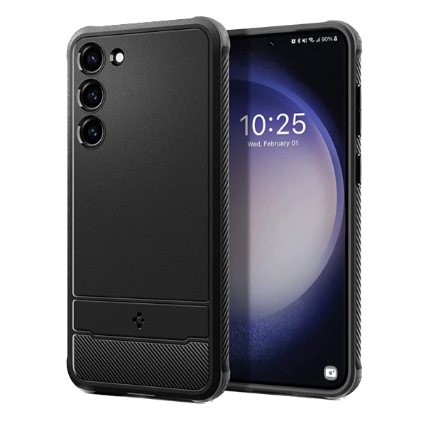 Spigen Rugged Armor Designed for Galaxy S23p Background Removed