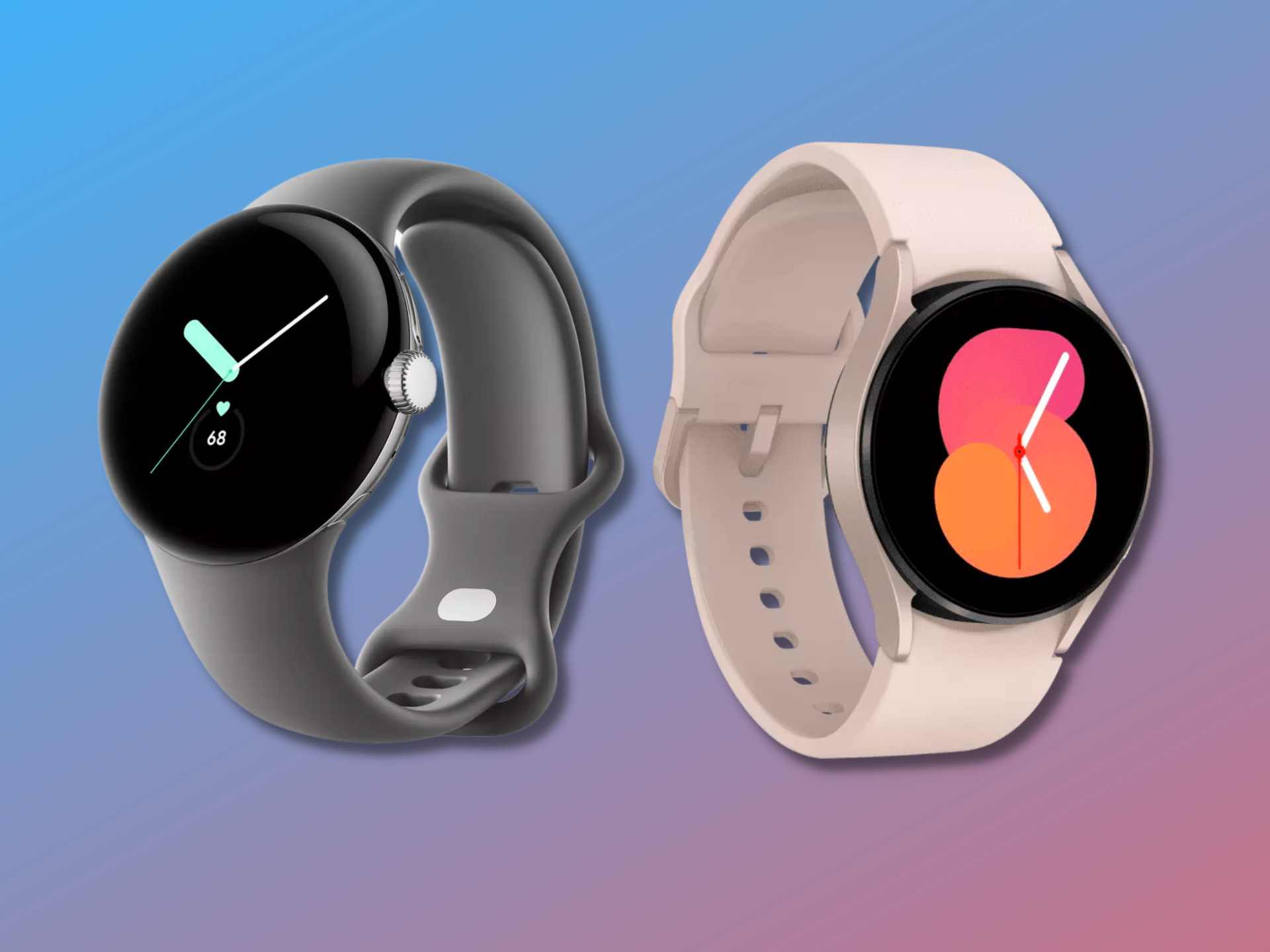 LI Google Pixel smartwatch and Samsung Galaxy Watch 5