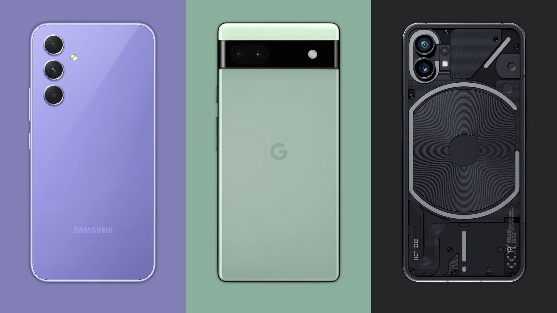 Samsung Galaxy A54 vs Pixel 6a vs Nothing Phone 1 LI