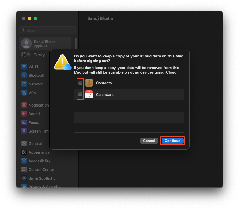 Remove apple mac 2 account