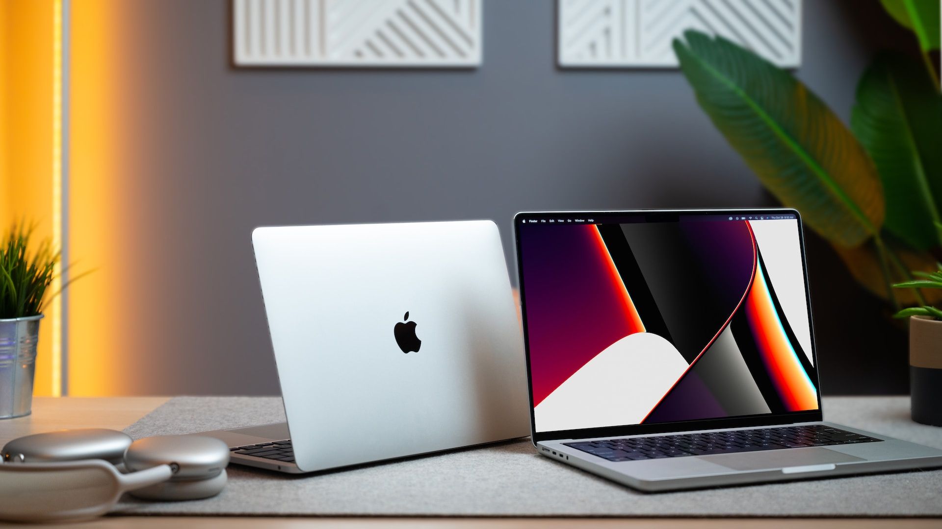 MacBook Pro and air on desk