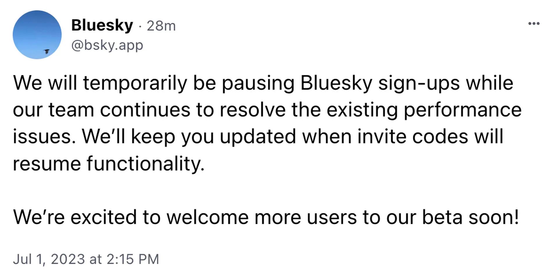 Bluesky no sign up temp