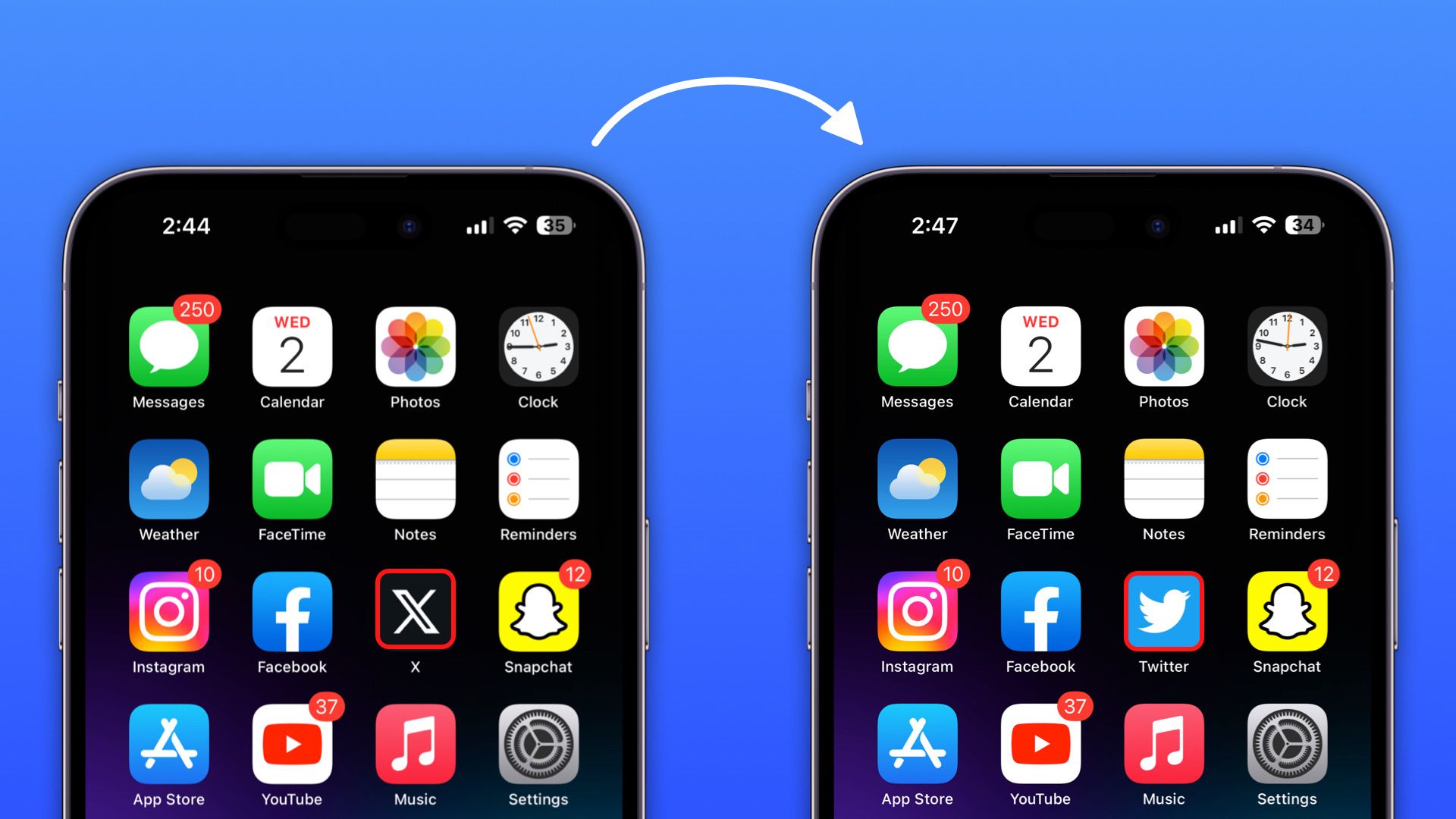 How to change an app icon on iPhone