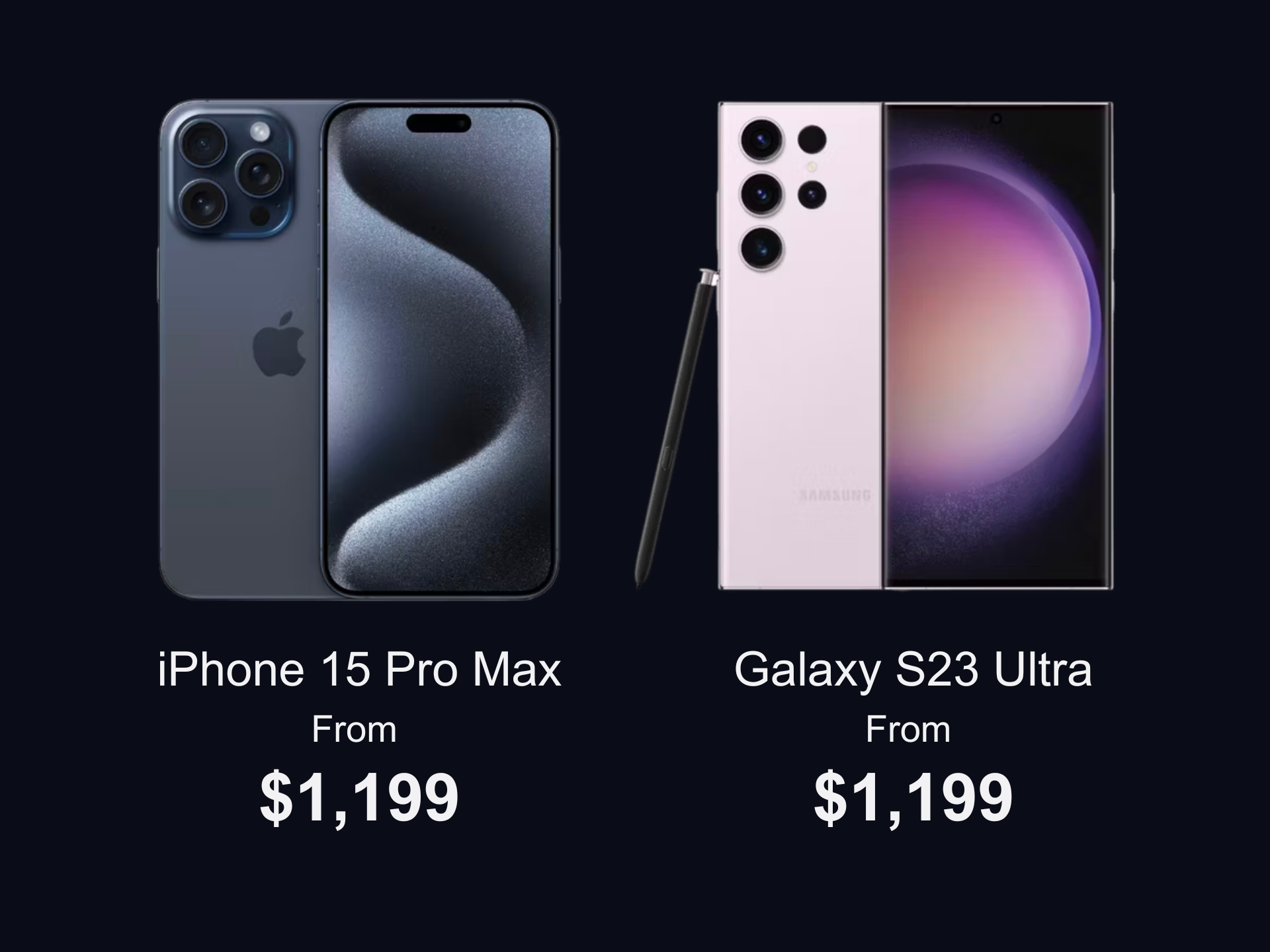 iphone 15 pro max vs s23 ultra price