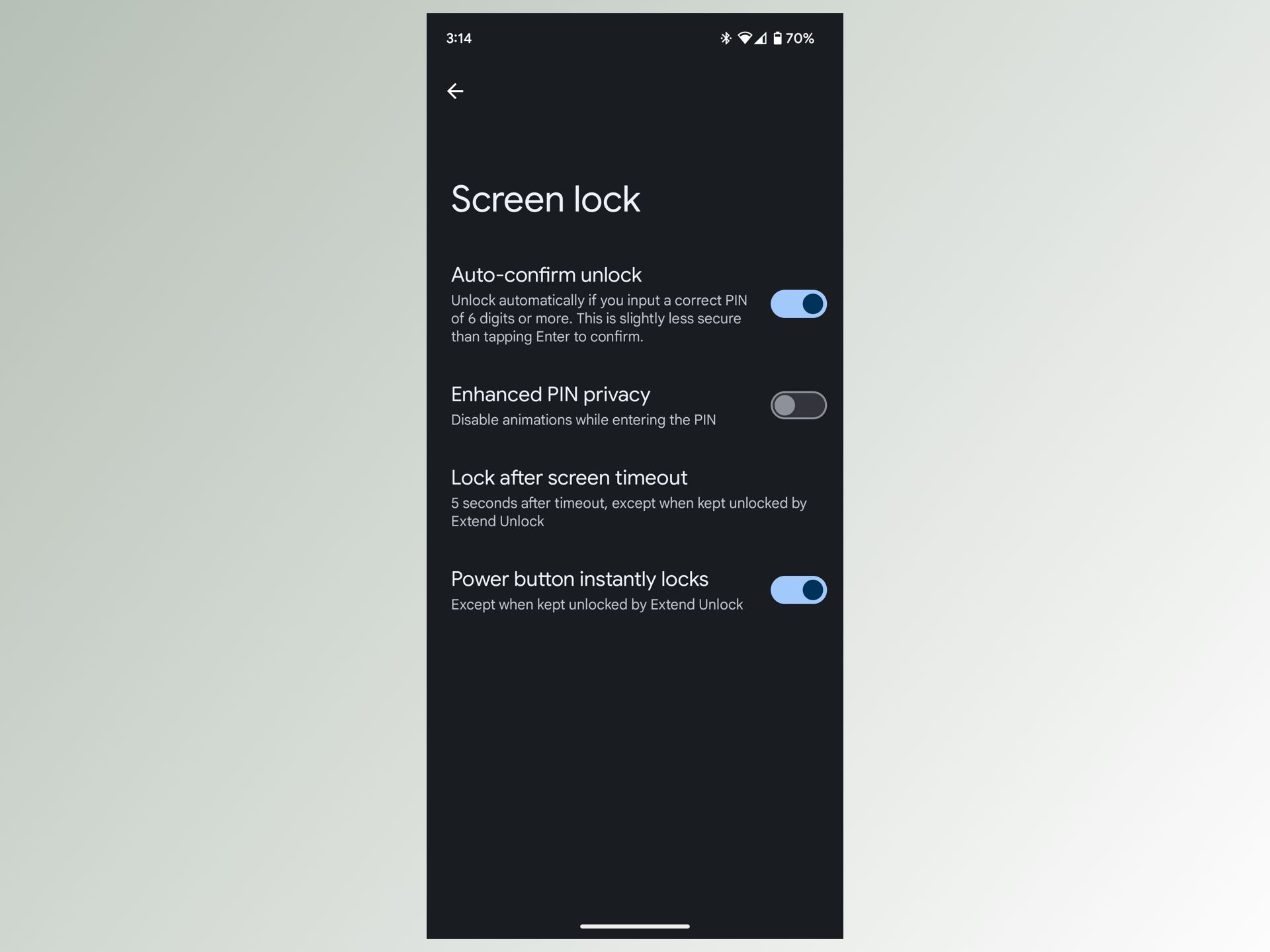 lock screen pin android 14
