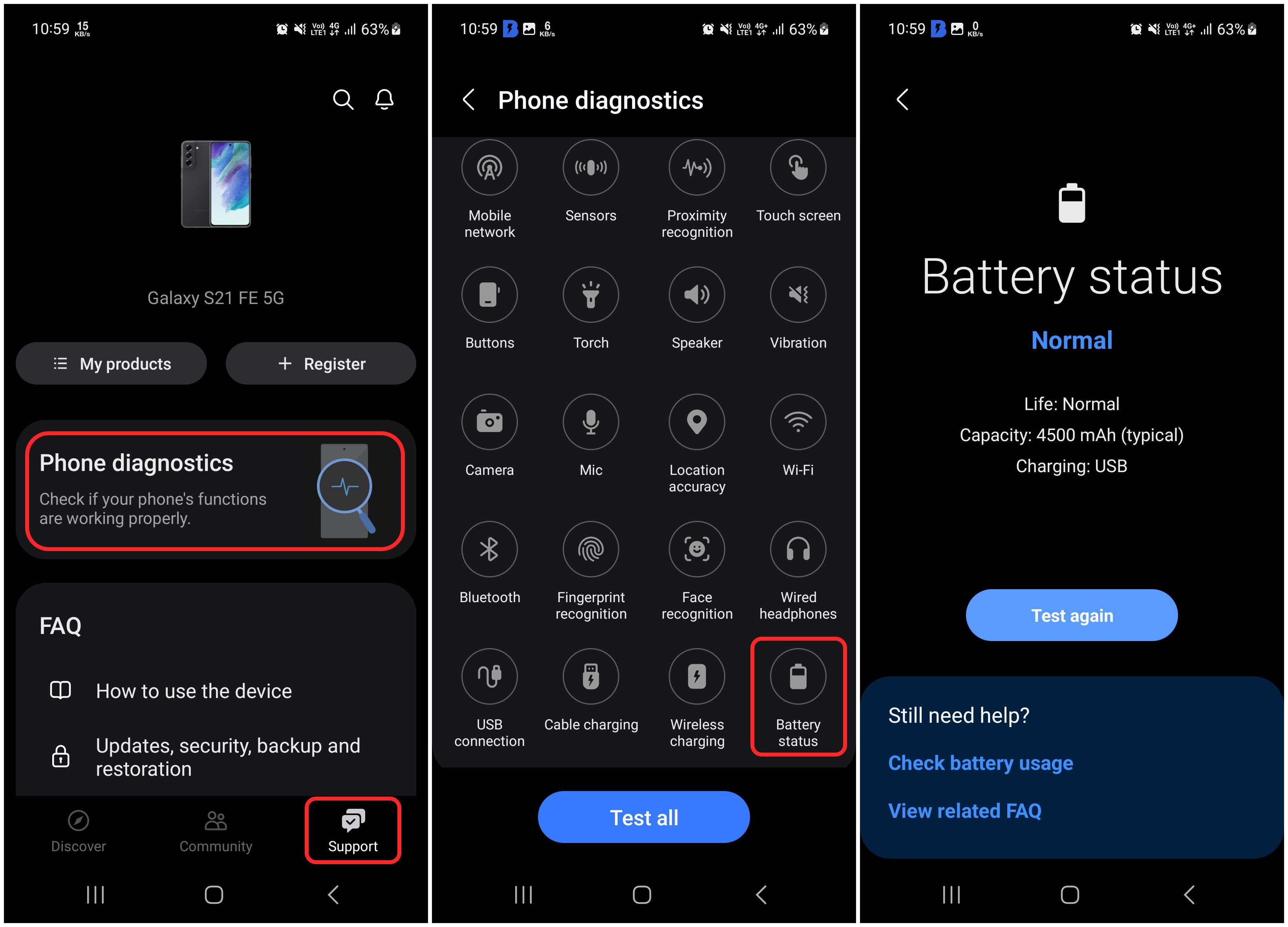 samsung members how to check battery status steps guide