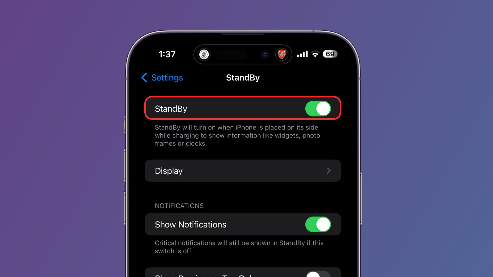 turn off standby image guide