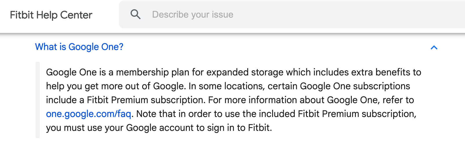 Screenshot Fitbit Premium subscription with Google One