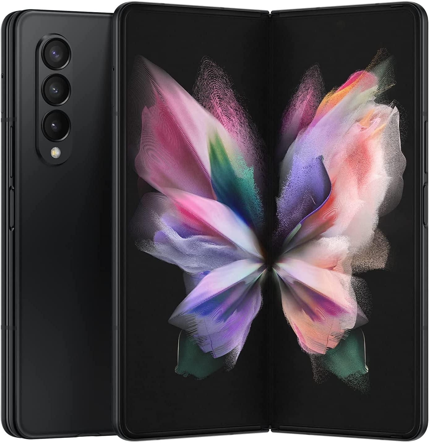 Imagen del empaque del producto del Samsung Galaxy Z Fold 3 en negro