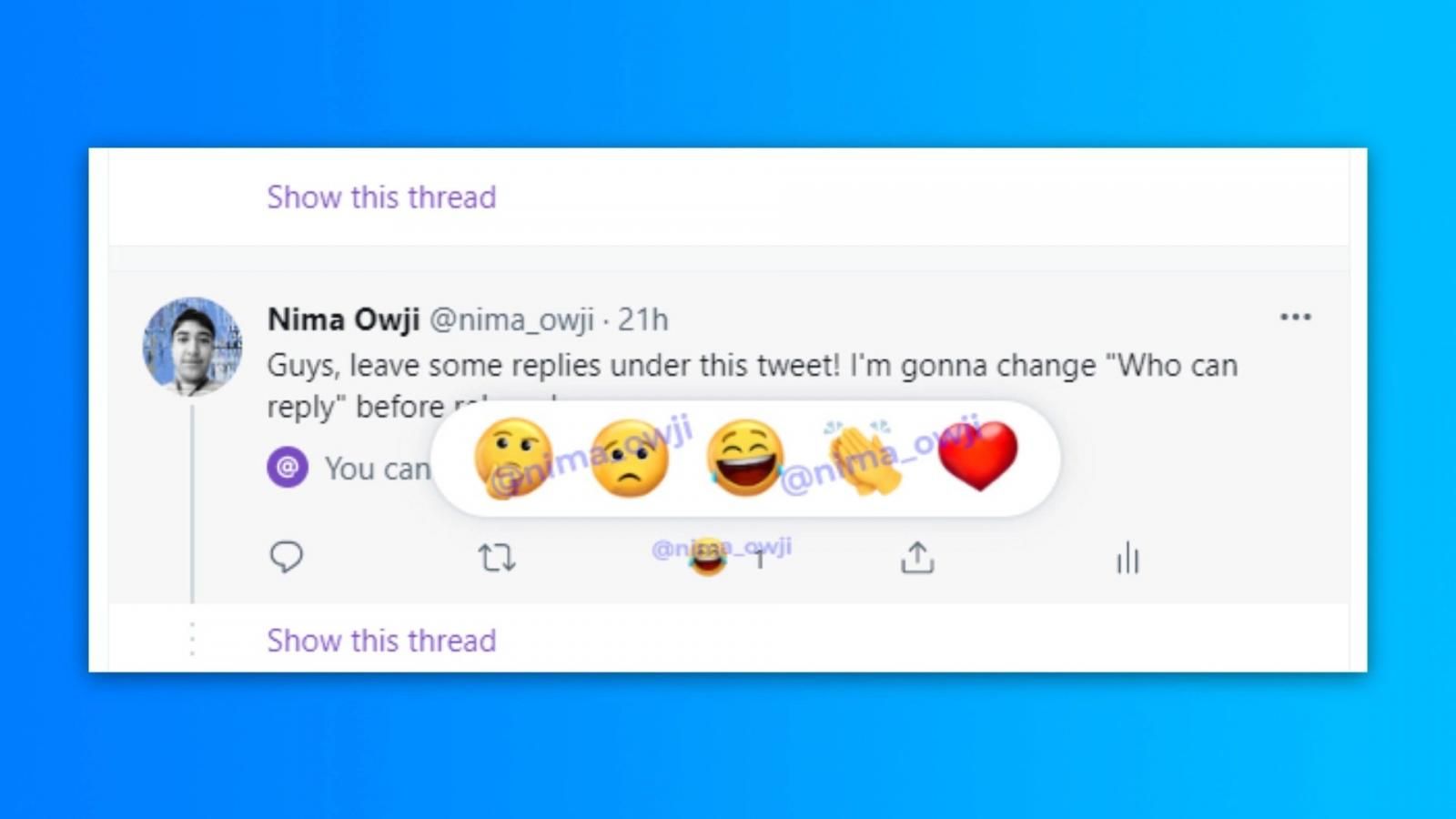 emoji reactions on Twitter