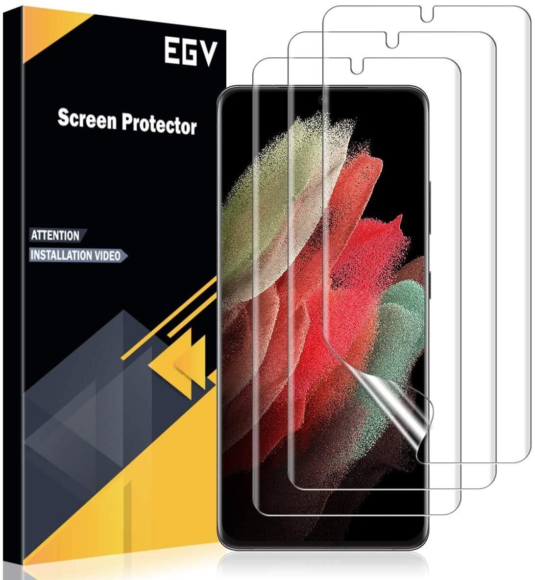 EGV 3 Pack Screen Protector Compatible with Samsung Galaxy S21