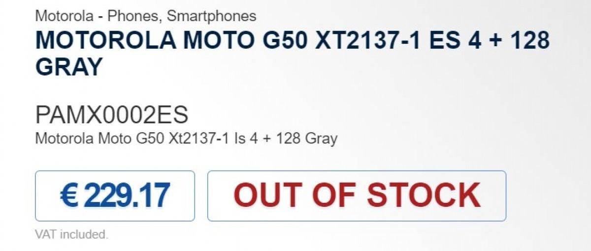 Moto G50 price leak