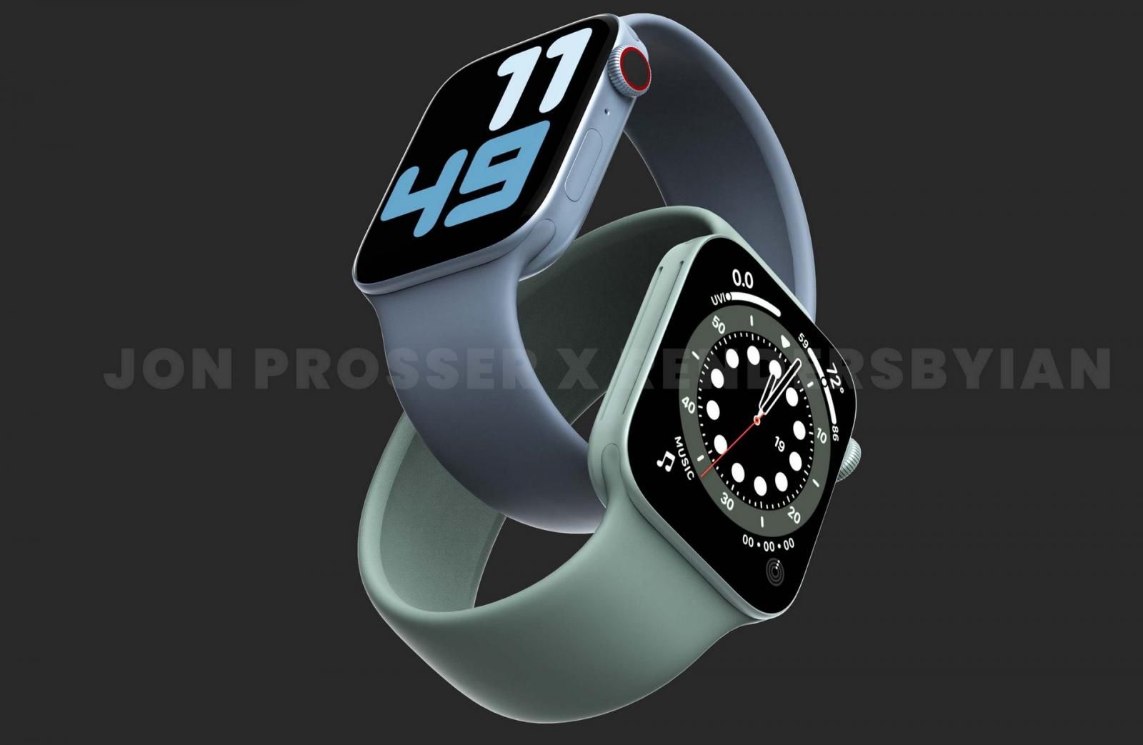 Apple Watch Series 7 jon prosser mavi yeşil