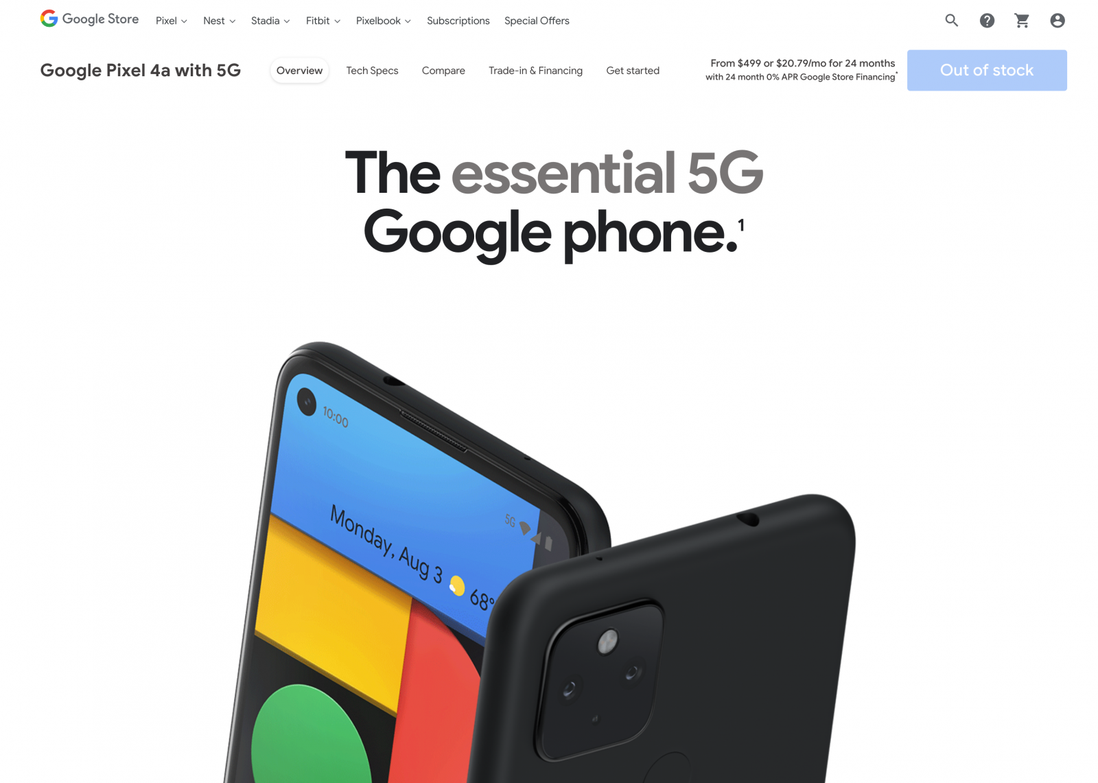Google Pixel 4a 5G stokta yok