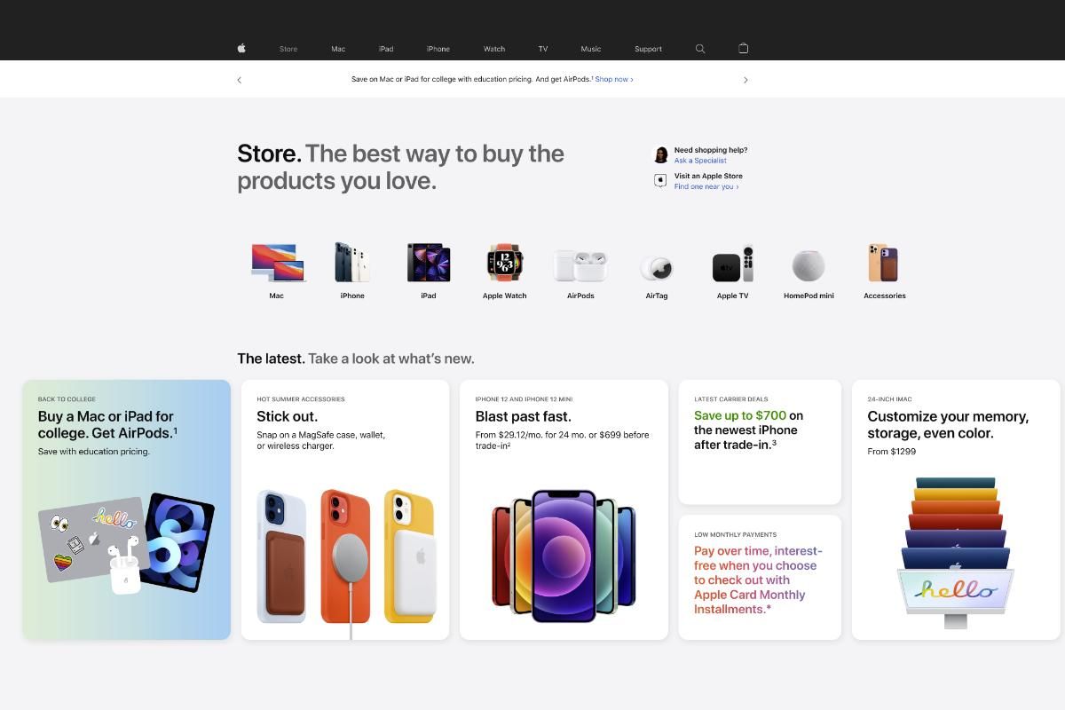 Apple Store web sitesi tam resmi yeniden tasarladı