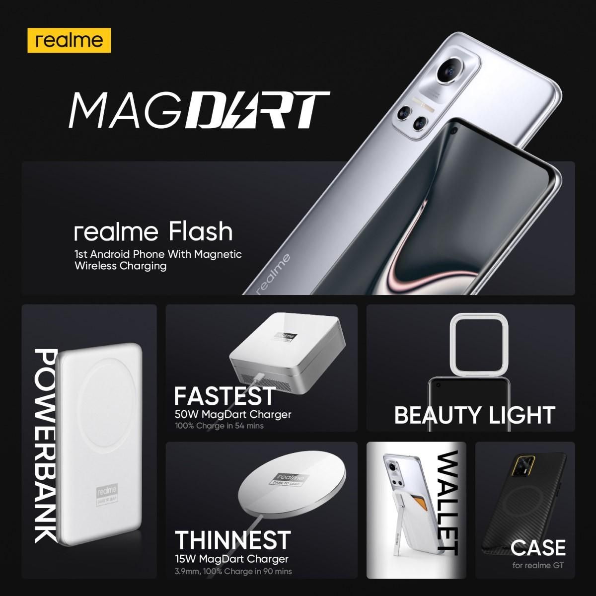 Realme MagDart Technologies magnetic wireless charger and accessories