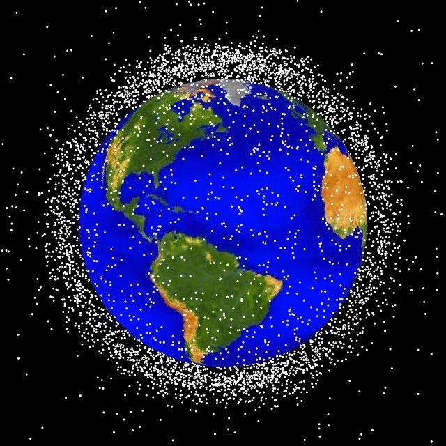 visual representation of space debris by NASA