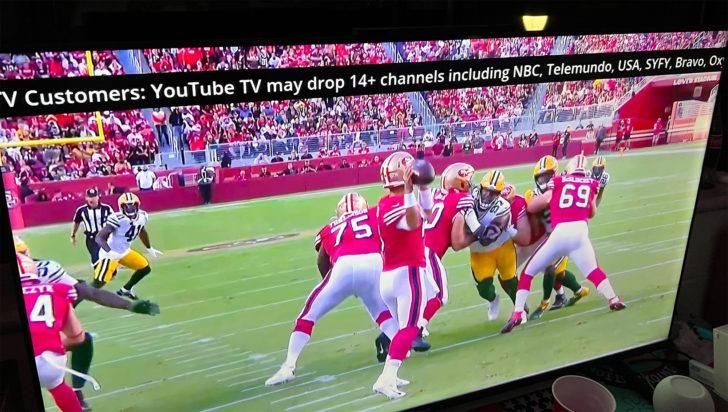 nbc notifying youtube tv lose 14 channels