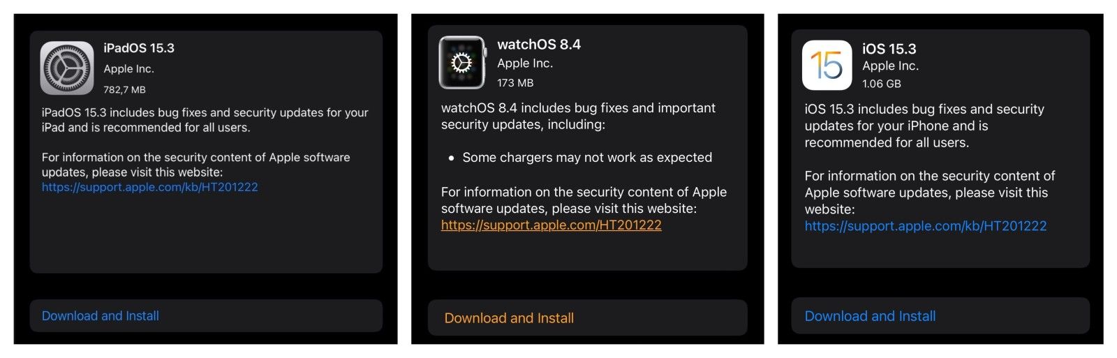 iOS 15.3 iPadOS 15.3 watchOS 8.4 software update download