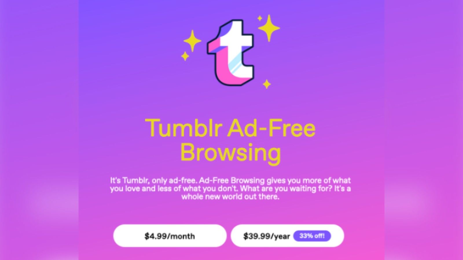 Tumblr ad-free browsing