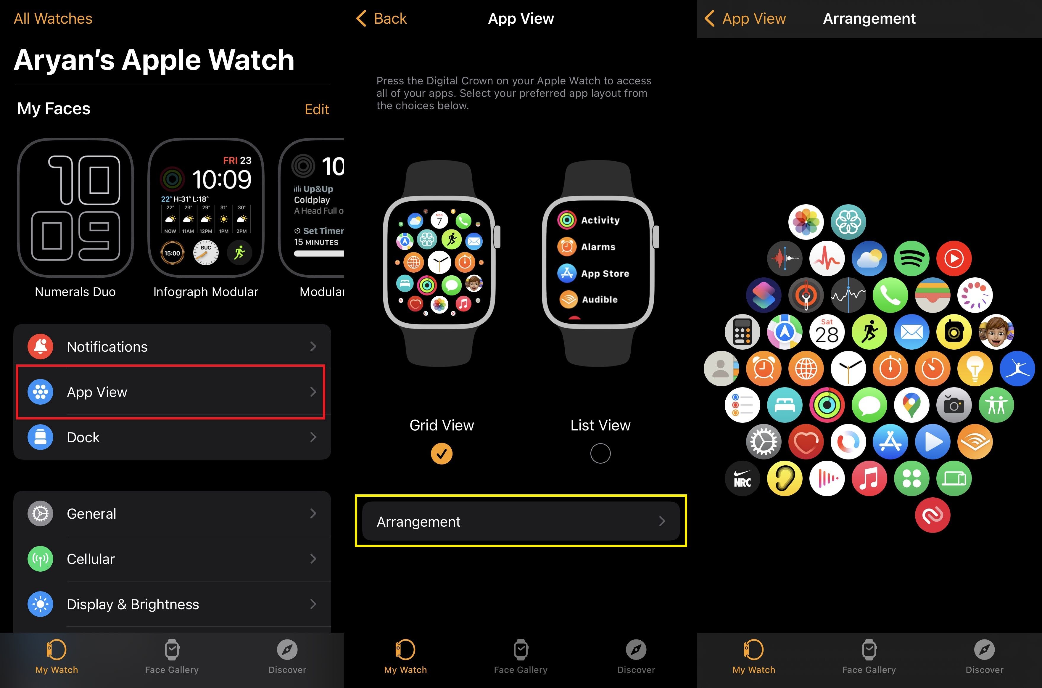 Apple Watch Uygulama Düzenleme Menüsü