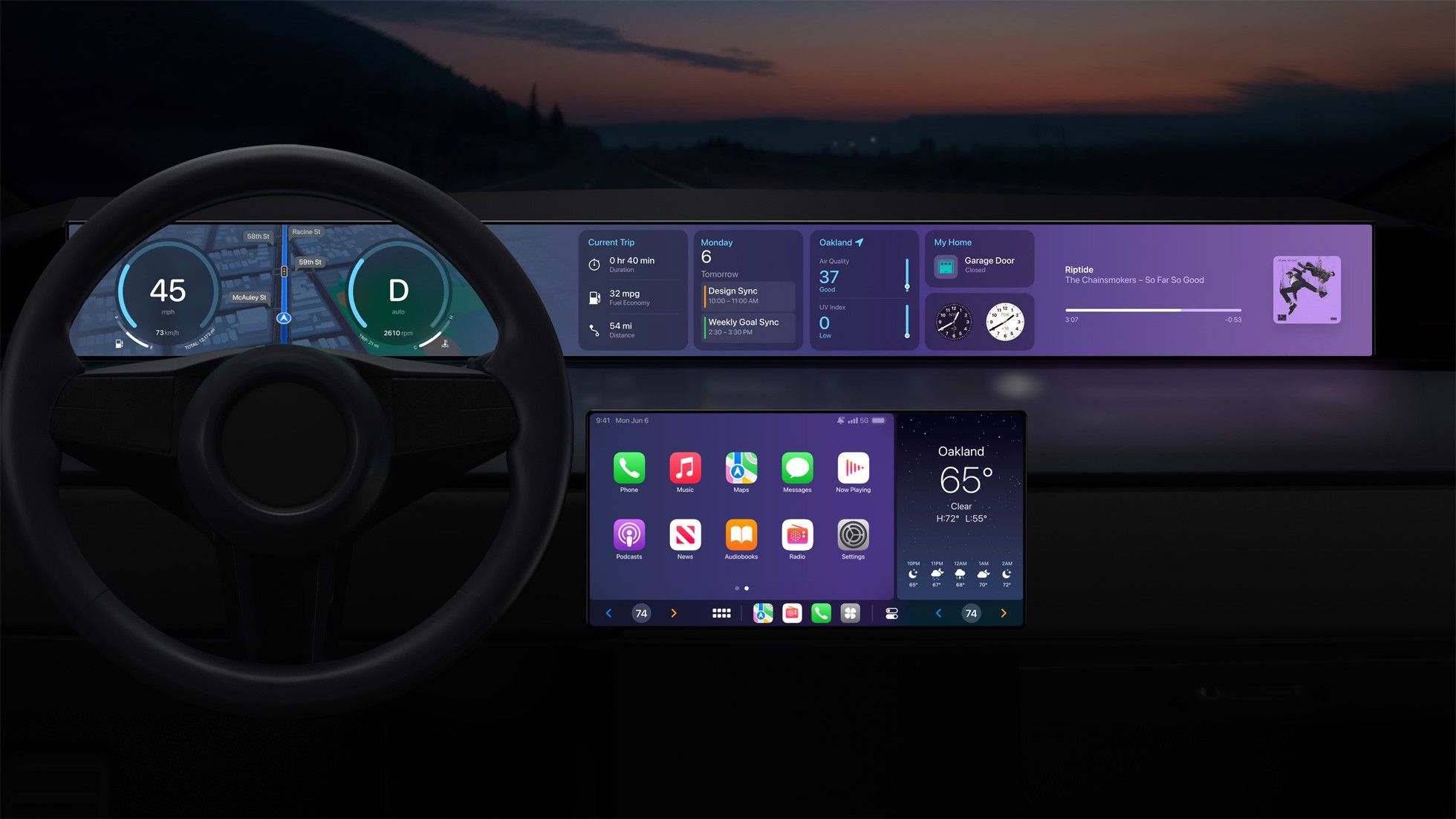 an image showing the render apple created for its second generation carplay system