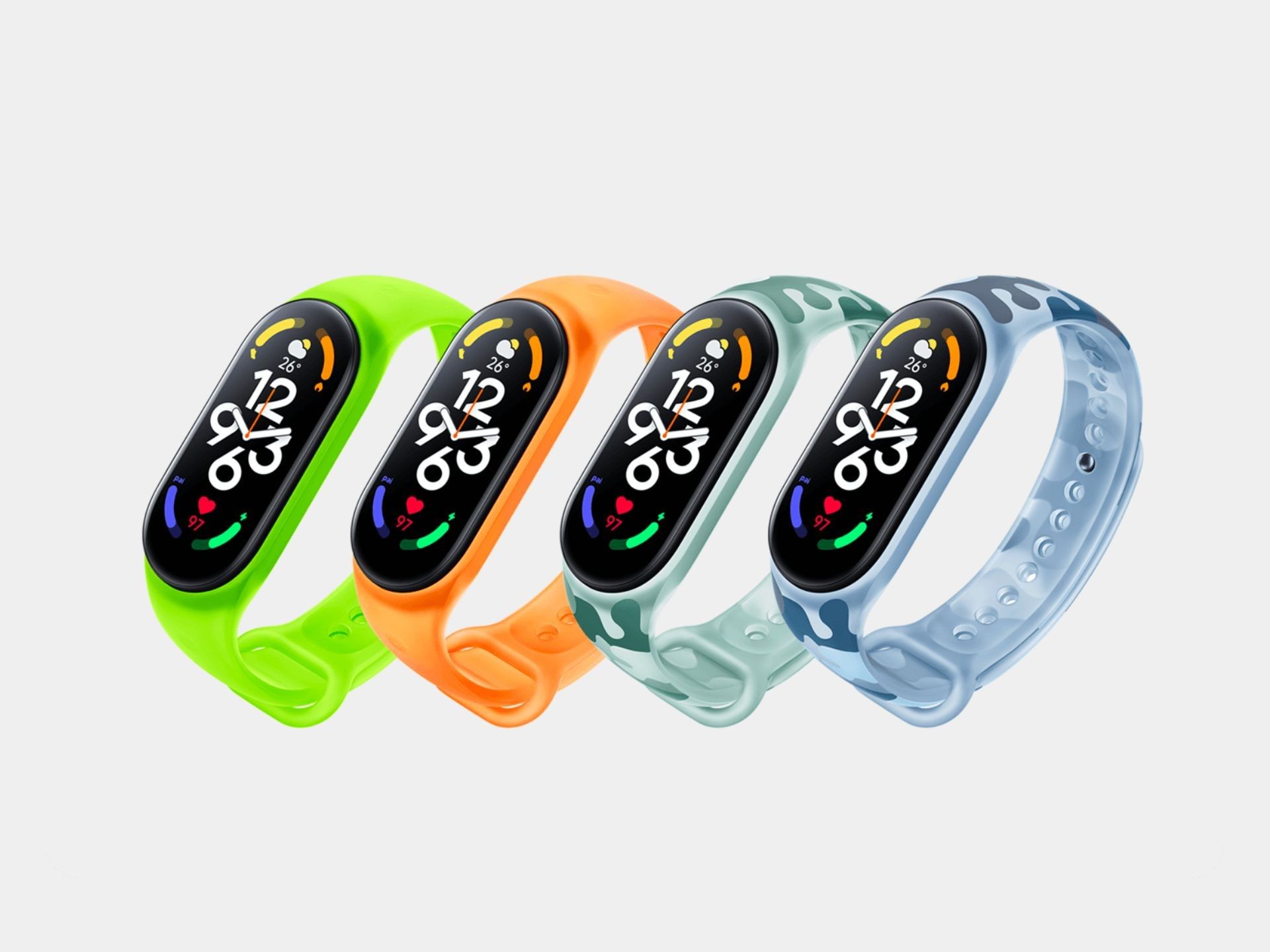 Xiaomi Smart Band 7 in different colors