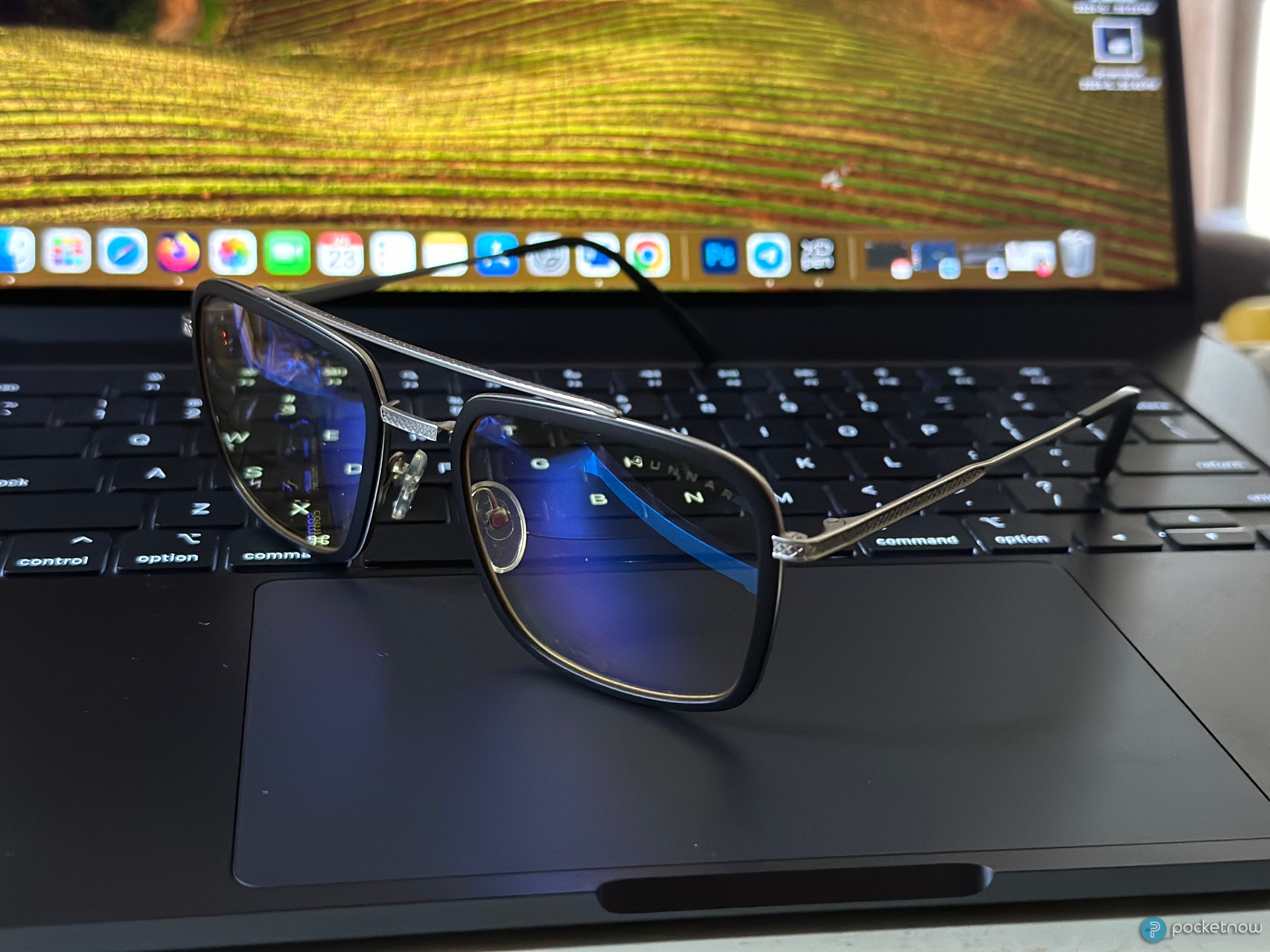 GUNNAR glasses on MacBook Air